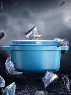 Enamel Cast Iron Stew Pot – Triple Water-Locking Design WHIMSICAL HOME OF CREATIONS