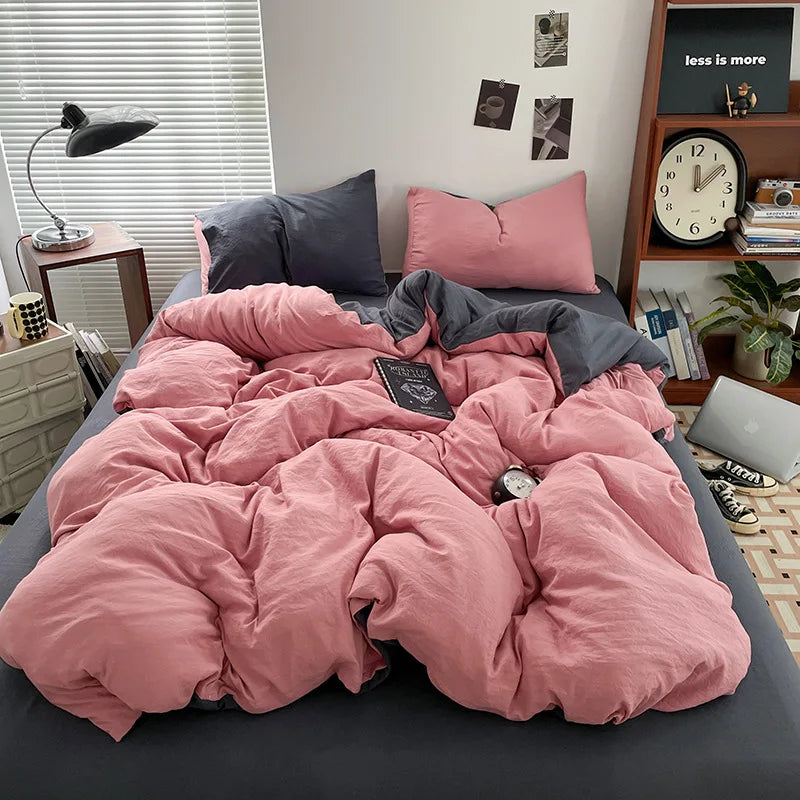 Luxury 100% Pure Linen-Cotton Twill Bed Sheet Set with Duvet Cover & Pillowcases – Soft, Durable, Breathable WHIMSICAL HOME OF CREATIONS