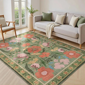 Soft Boho Floral Chic Rug – Washable & Non-Slip