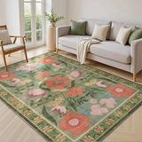 Soft Boho Floral Chic Rug – Washable & Non-Slip