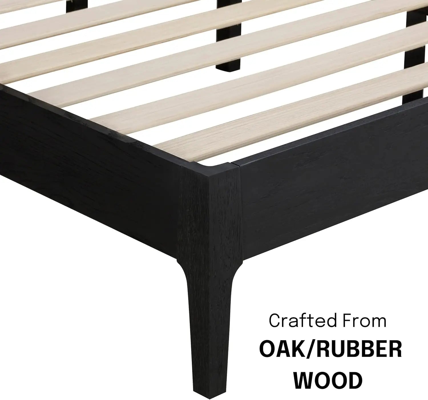 Luxury Modern Minimalist Rattan & Solid Oak Bedframe – Eco-Friendly Contemporary Design
