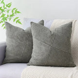 Luxurious Velvet Corduroy Patchwork Pillow Covers – 45x45cm