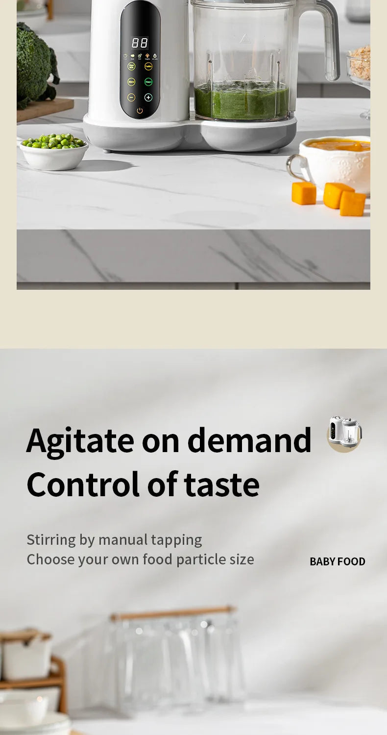 Multi-Functional Baby Food Maker – Steamer, Puree Blender & Milk Warmer with Temperature Display WHIMSICAL HOME OF CREATIONS