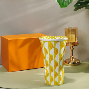 Elegant Bone China Dinnerware Set in Diamond Pattern – Sunshine Yellow
