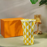 Elegant Bone China Dinnerware Set in Diamond Pattern – Sunshine Yellow