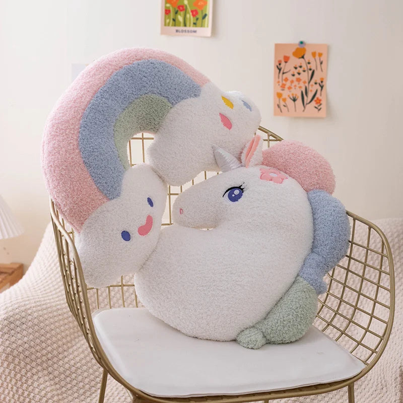 Kids Cute Colorful Unicorn Cushion Pumpkin Decoration Throw Pillow