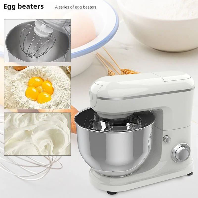 10L Chef Stainless Steel Electric Mixer – 1500W High Power with 6L Bowl & Splash-Proof Cover