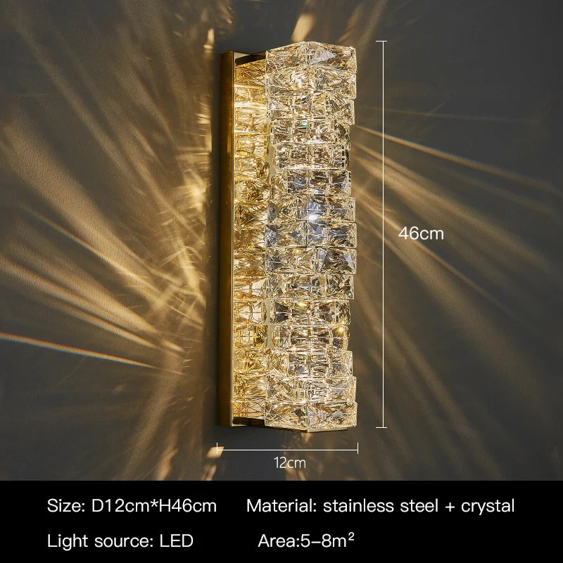 Luxury Crystal Wall Sconce – High-End K9 Crystal Light Fixture