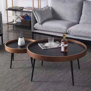 Wooden Modern Round Luxury Center Table Furniture with Mini End Table