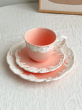 Vintage-Inspired Rose Tea & Coffee Cup Set with Saucer and Cake plate