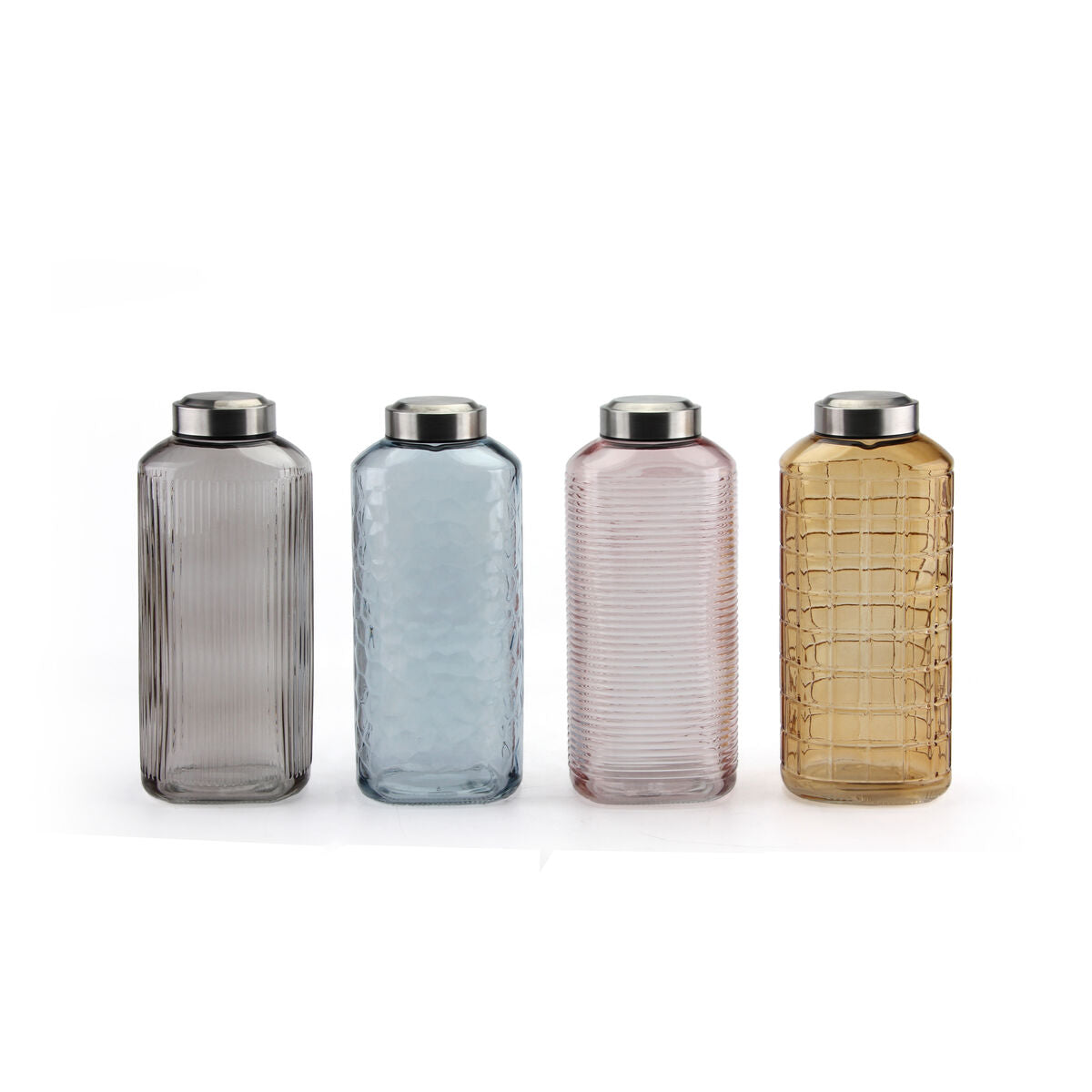La Mediterránea 1.8L Glass Bottle Set – Elegant Reusable Glass Bottles (8 Units)