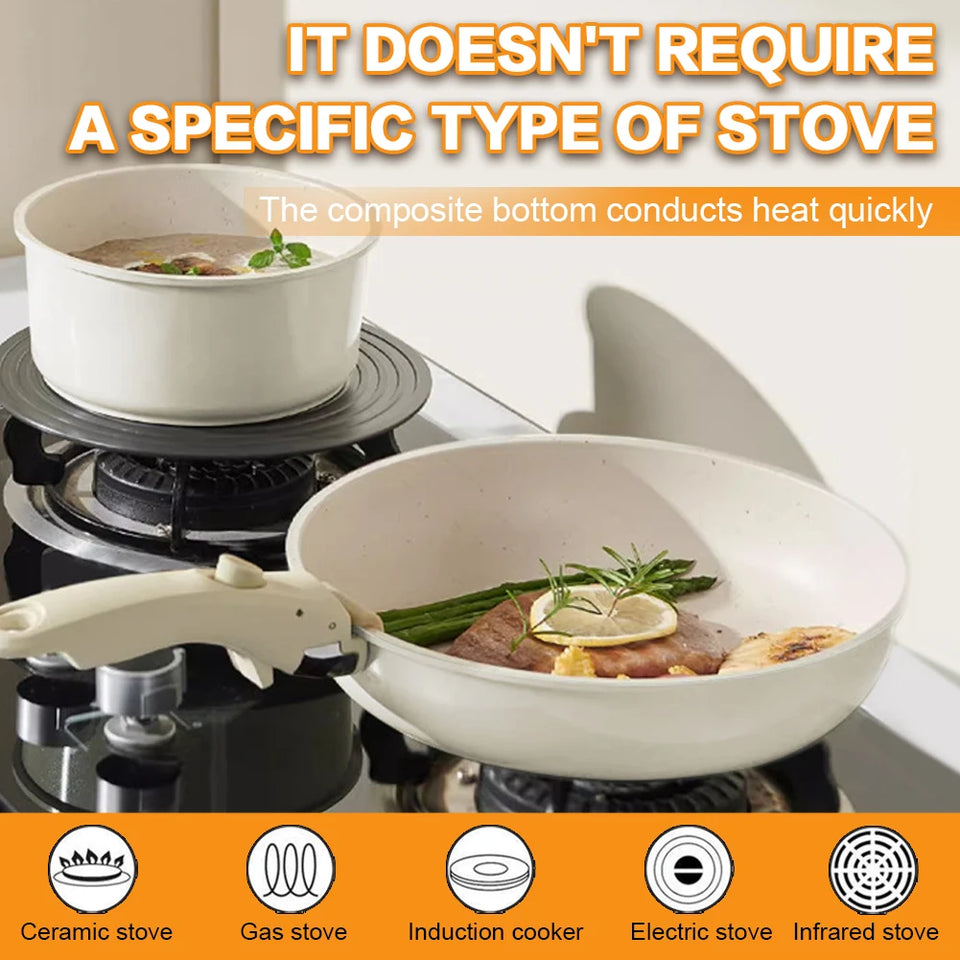 Premium Non-Toxic Porcelain coated Cookware Set — 6 Pieces