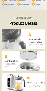 Multi-Functional Baby Food Maker – Steamer, Puree Blender & Milk Warmer with Temperature Display