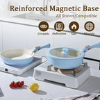 5-Piece Nonstick smooth Porcelain Coated Cookware Set WHIMSICAL HOME OF CREATIONS