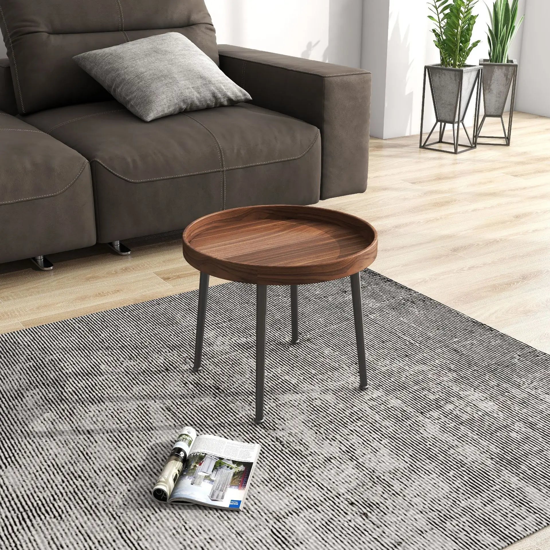 Hout Ronde Koffietafel Stel - Moderne Nestafels