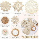 4/7pcs Natural Rattan Wall Hanging Decor – Farmhouse & Boho Timeless Style