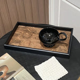 Solid Wood Decorative Serving Tray – Dark & Light Finish