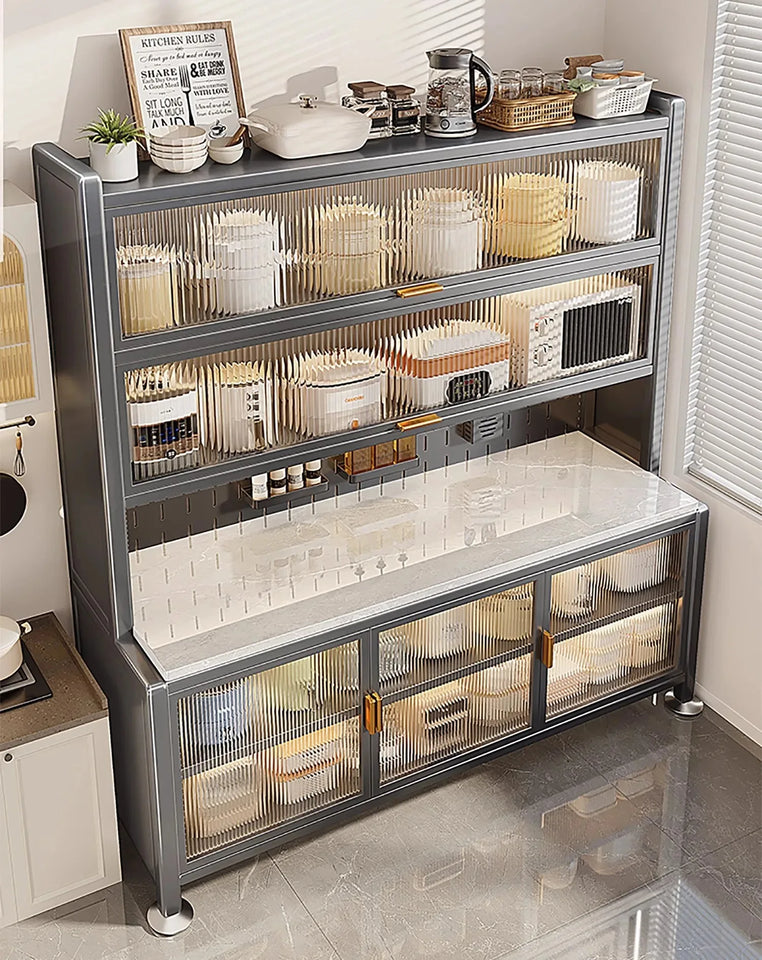 Luxury Rock Slab Kitchen Buffet & Sideboard Display