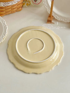 French Style Gentle Cream Ceramic Dessert Dishes