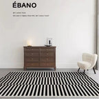 French Retro Art Deco Minimalist Plush Area Rug – Soft, Timeless & Machine-Washable WHIMSICAL HOME OF CREATIONS