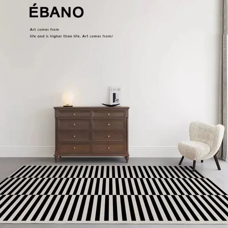 French Retro Art Deco Minimalist Plush Area Rug – Soft, Timeless & Machine-Washable WHIMSICAL HOME OF CREATIONS