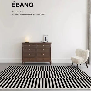 French Retro Art Deco Minimalist Plush Area Rug
