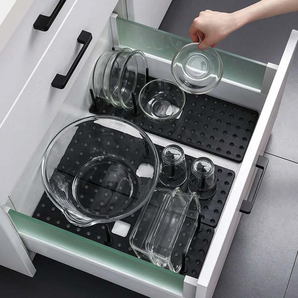Adjustable Telescopic Dish Drying Rack Pegboard