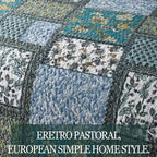 Luxury 500TC Pure Egyptian Cotton Boho Vintage Floral Reversible Bedcover Quilt Set – 3-Piece King & Queen Fit WHIMSICAL HOME OF CREATIONS