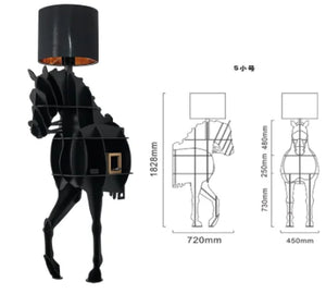Luxury Horse Statue Wall-Mounted Display Shelf