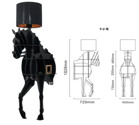Luxury Horse Statue Wall-Mounted Display Shelf