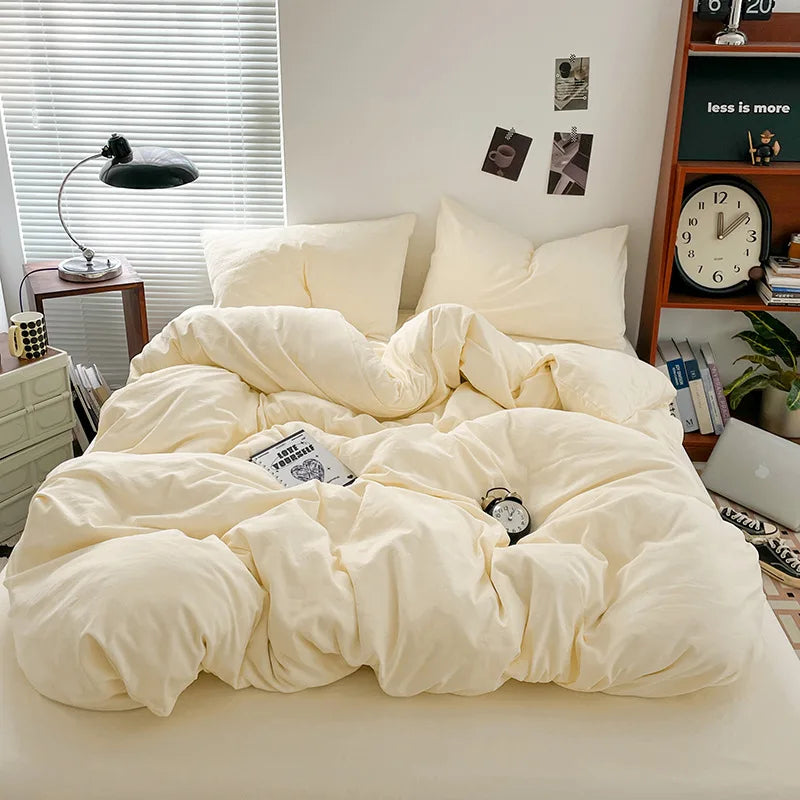 Luxury 100% Pure Linen-Cotton Twill Bed Sheet Set with Duvet Cover & Pillowcases – Soft, Durable, Breathable WHIMSICAL HOME OF CREATIONS