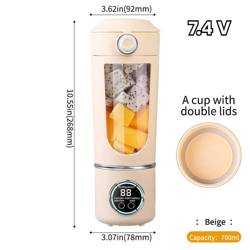 New Portable wireless Juice Maker Blender for Shakes Smoothies 700ML Multiple Colors 12-Blades Fast Mixing 2 In 1 Blender Bottle Juicer WHIMSICAL HOME OF CREATIONS