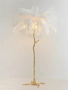 Modern Luxury Ostrich Feather Floor Lamp – Elegant Statement Piece