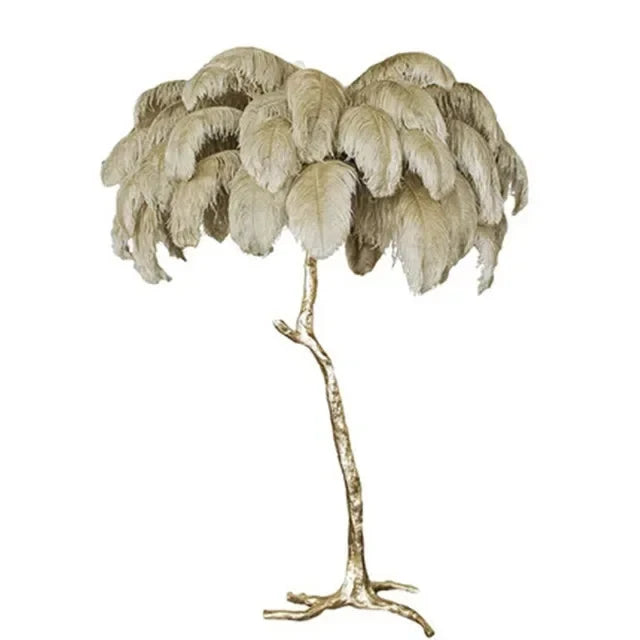 Modern Luxury Ostrich Feather Floor Lamp – Elegant Statement Piece