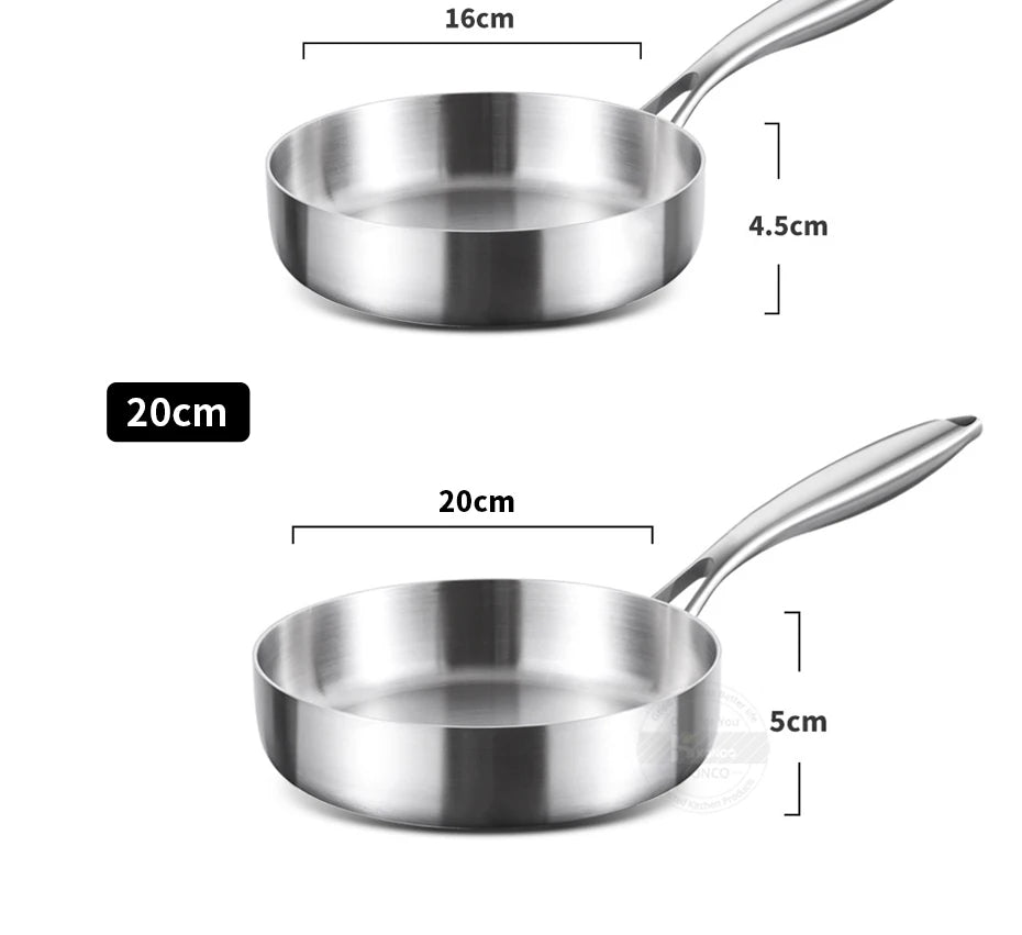 316 Stainless Steel Frying Pan 20 cm – Non-Stick Multi-Layer Cookware for Home & Professional Chefs WHIMSICAL HOME OF CREATIONS
