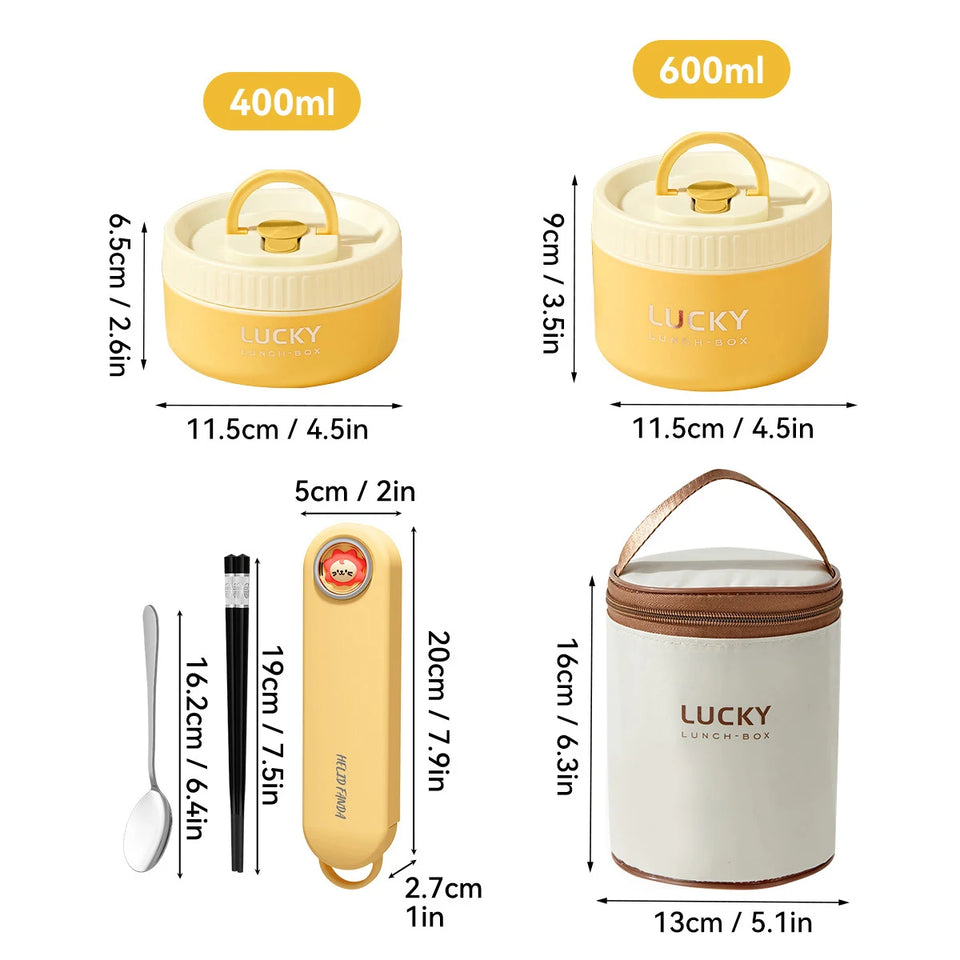 Portable Thermal 304 Stainless Steel Food Containers – Stackable & long term Insulated Microwave Safe