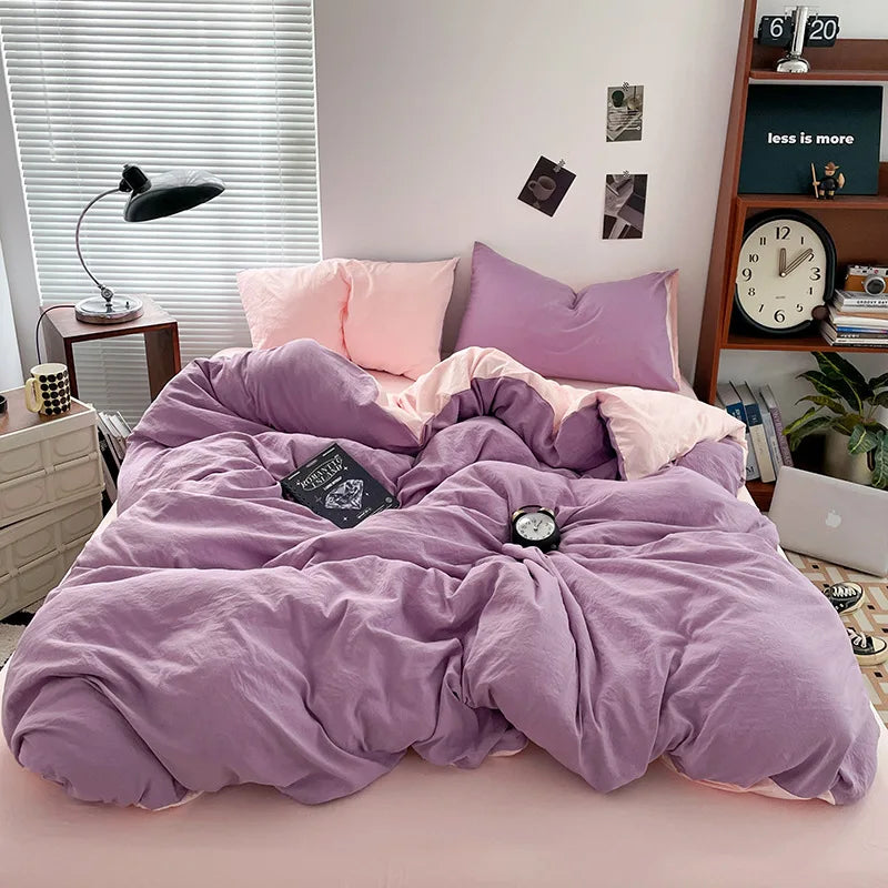 Luxury 100% Pure Linen-Cotton Twill Bed Sheet Set with Duvet Cover & Pillowcases – Soft, Durable, Breathable WHIMSICAL HOME OF CREATIONS