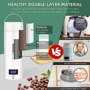 Portable Travel Electric Kettle – 500ml with LCD Display & Precise Temperature Control