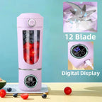 New Portable wireless Juice Maker Blender for Shakes Smoothies 700ML Multiple Colors 12-Blades Fast Mixing 2 In 1 Blender Bottle Juicer WHIMSICAL HOME OF CREATIONS