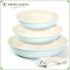 Elegant 3-Piece Non-Stick Cookware Set – Baby Blue & Sage Green WHIMSICAL HOME OF CREATIONS