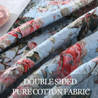 Luxury 500TC Pure Egyptian Cotton Boho Vintage Floral Reversible Bedcover Quilt Set – 3-Piece King & Queen Fit WHIMSICAL HOME OF CREATIONS