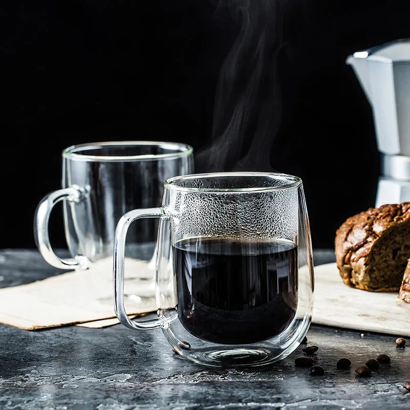 Premium Double Wall Glass Coffee Cups – Heat & Cold Resistant