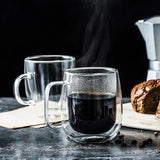 Premium Double Wall Glass Coffee Cups – Heat & Cold Resistant