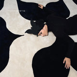 French Retro Art Deco Minimalist Plush Area Rug