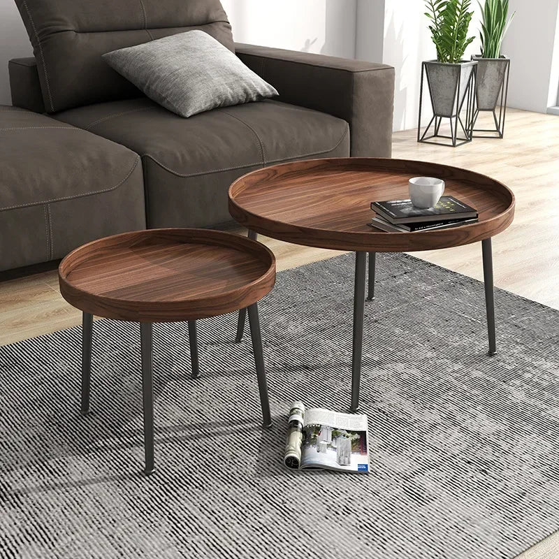 Wooden Modern Round Luxury Center Table Furniture with Mini End Table