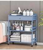 Eco-Friendly Bamboo Storage Cabinet – Natural & Greyish Blue