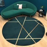 Simple Retro Nordic Round Luxury Rug – Bright Green Hues