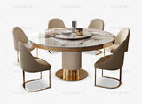 Luxury Round Marble Dining Table with Gold Frame 6-10 people