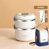 Large Capacity Thermal Insulated Lunch Box – Stackable Bento Container with Hidden Cutlery Microwave Safe