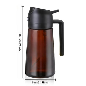 2-in-1 Olive Oil Glass Dispenser – 470ml Light-Blocking Spray & Pour